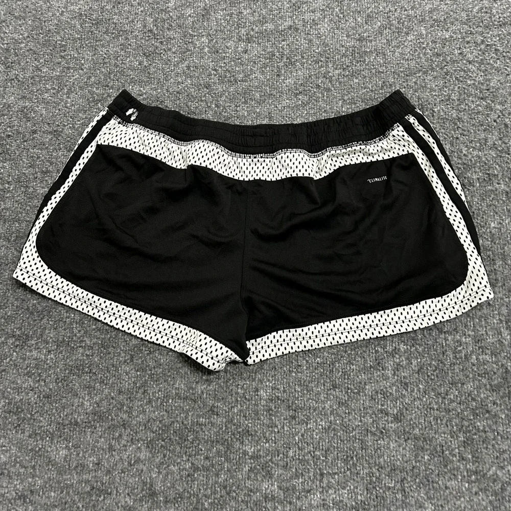 Adidas Shorts Womens Size M Black Climalite Mesh Trim Athletic Running Gym